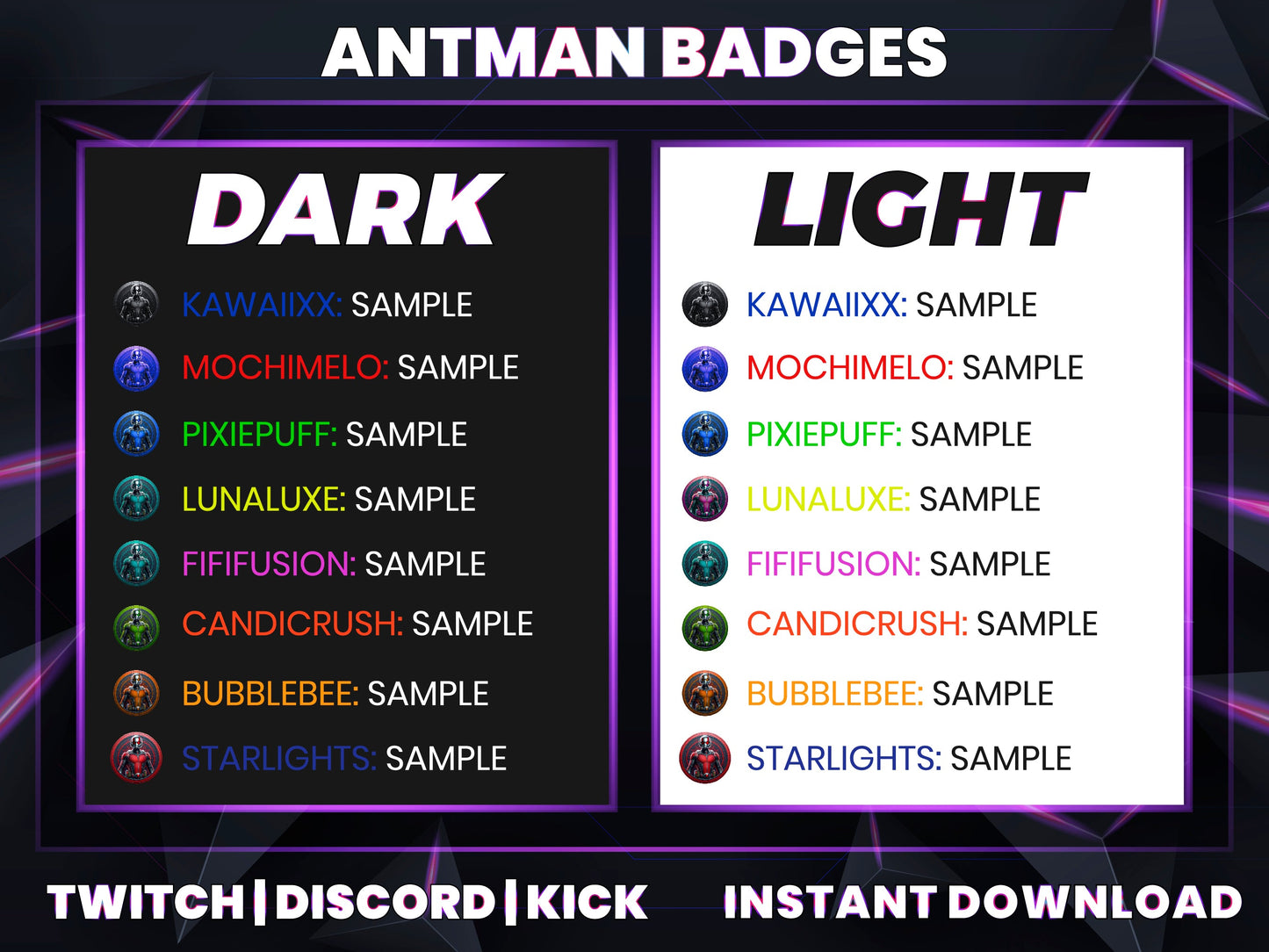 Ant-Man Sub Badges | Base to 3 Year Marvel-Inspired Evolution Badge Set for Streamers