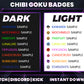 Chibi Goku Evolution Badges – Cute Dragon Ball Twitch/Discord Sub Icons (Base to 3 Years)