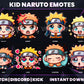 Kid Naruto 8 Emotes Pack – Cute Anime Twitch & Discord Emotes | Digital Download (28/56/112 px)