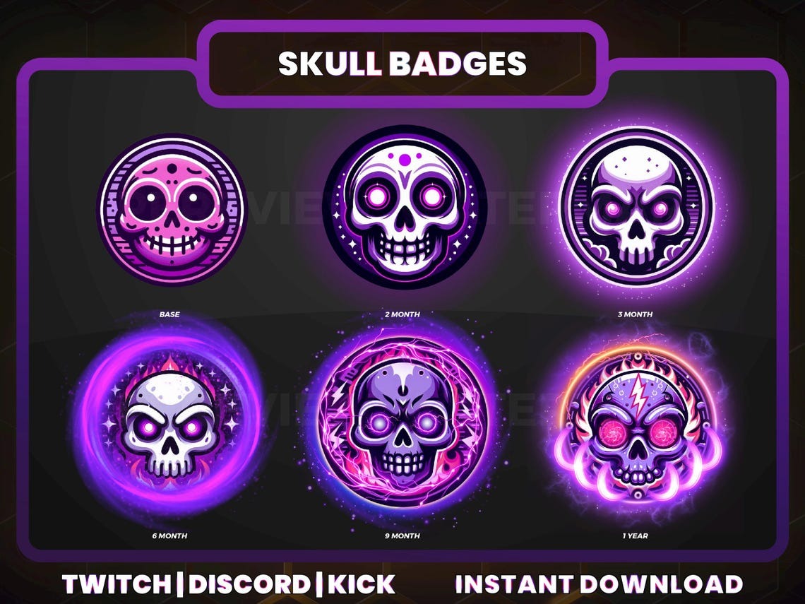Skull Twitch Sub Badges