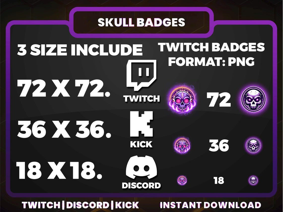 Skull Twitch Sub Badges