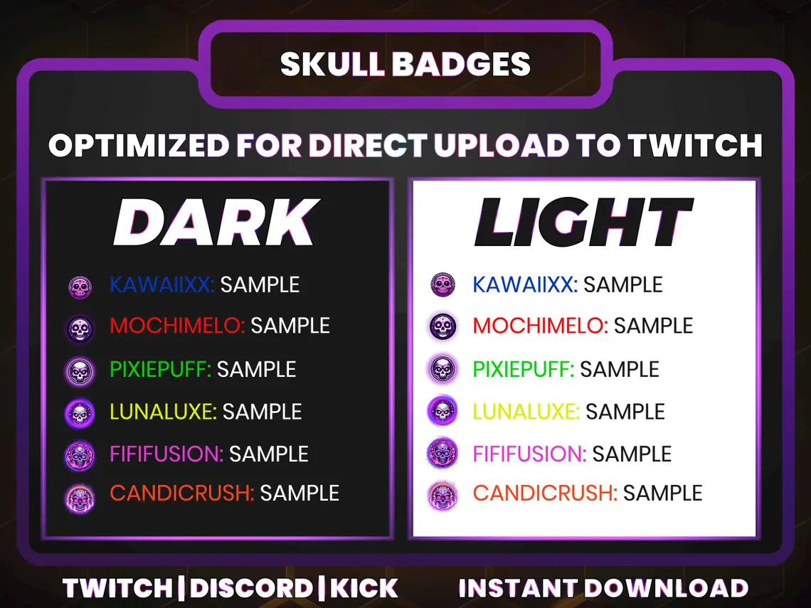 Skull Twitch Sub Badges