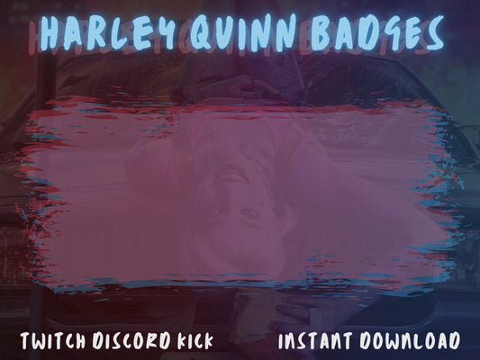 Harley Quinn Badge Pack – Twitch/Discord Sub Icons (Base to 1 Year)