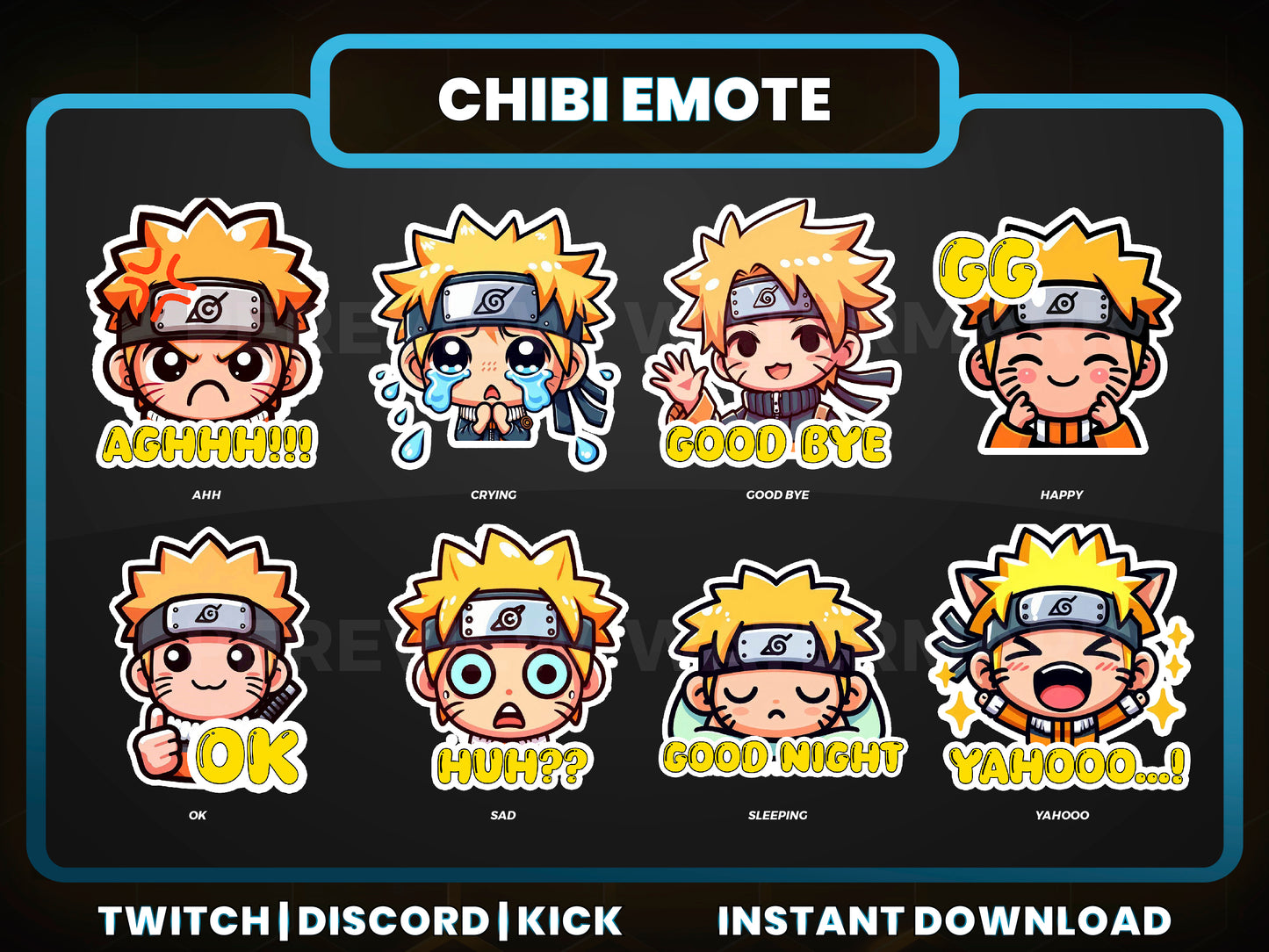 Naruto Emotes | Anime Twitch, Discord & YouTube Streaming Emotes Pack