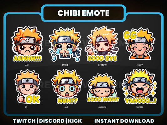 Naruto Emotes | Anime Twitch, Discord & YouTube Streaming Emotes Pack
