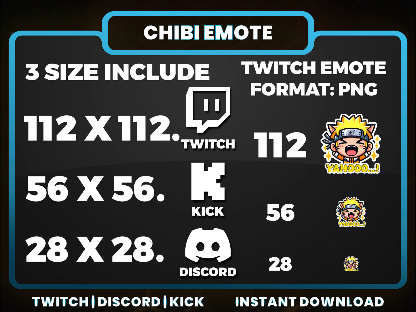 Naruto Emotes | Anime Twitch, Discord & YouTube Streaming Emotes Pack
