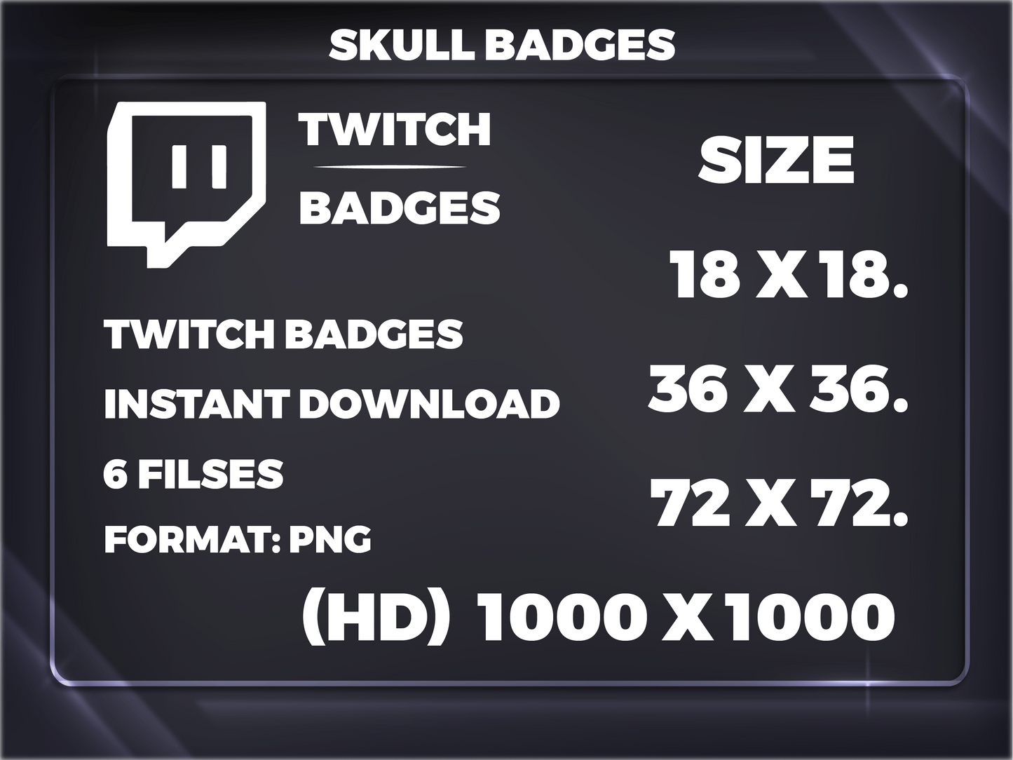 Skull Badges Base to 1 Year | Dark Twitch, YouTube & Discord Sub Badges Progression