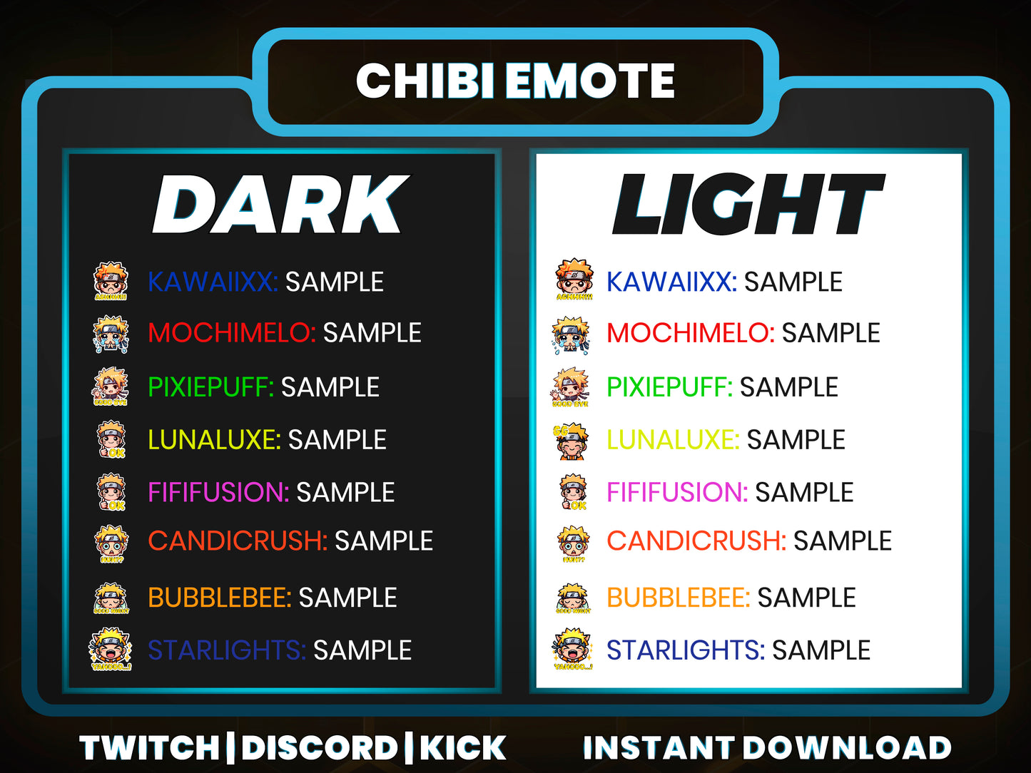Naruto Emotes | Anime Twitch, Discord & YouTube Streaming Emotes Pack