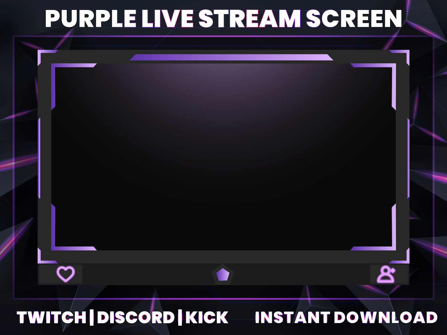 Purple Live Stream Overlay | Stylish Twitch, YouTube & Gaming Stream Package