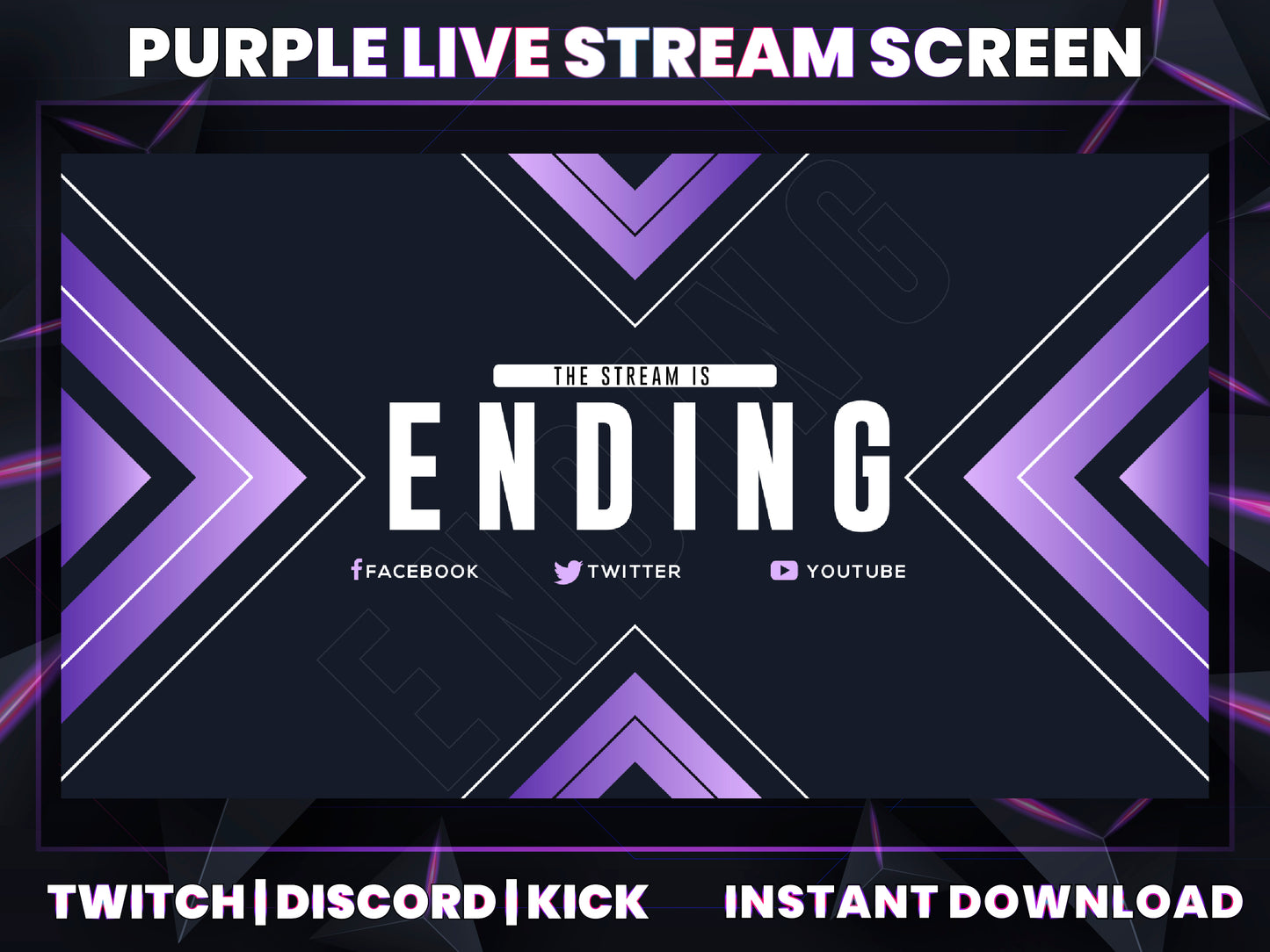Purple Live Stream Overlay | Stylish Twitch, YouTube & Gaming Stream Package